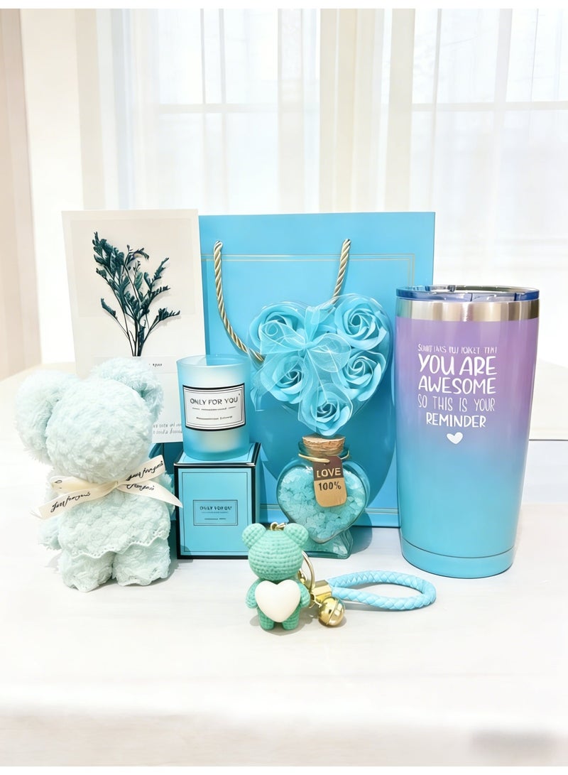 KELIO 7-Piece Romantic Gift Set Tiffany Blue, Valentine’s Day Birthday & Wedding Party Favors - Image 1